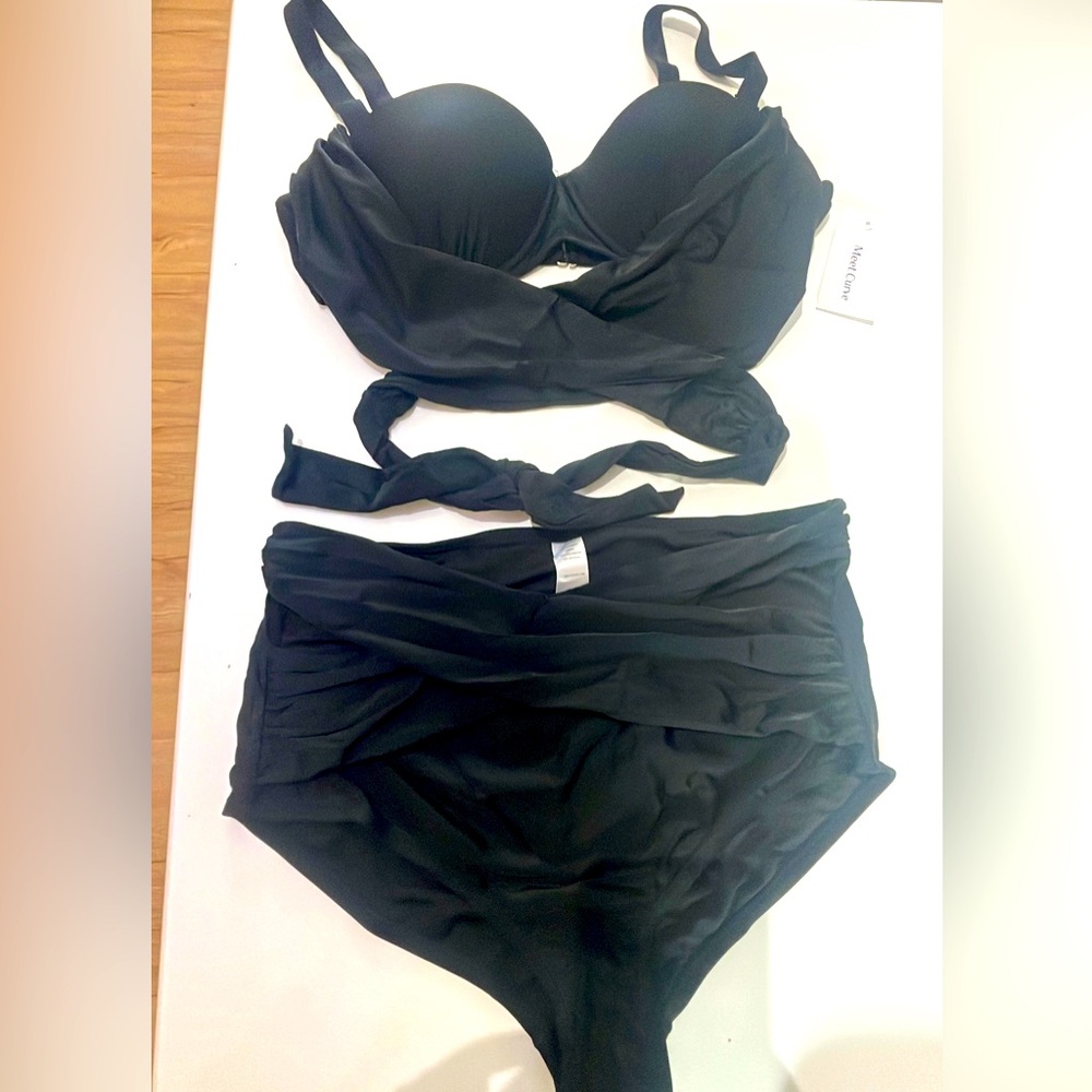 Meet curved -bikini set black 2xl